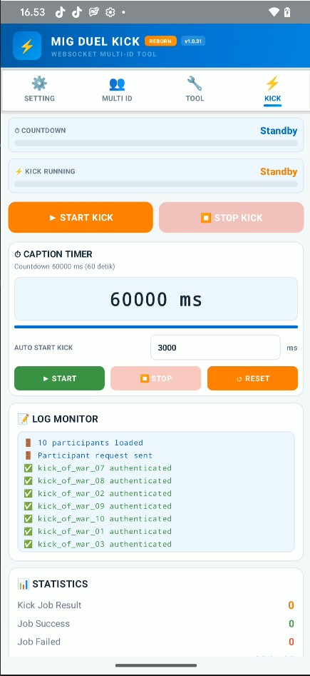 MIG Duel Kick — Kick Screen